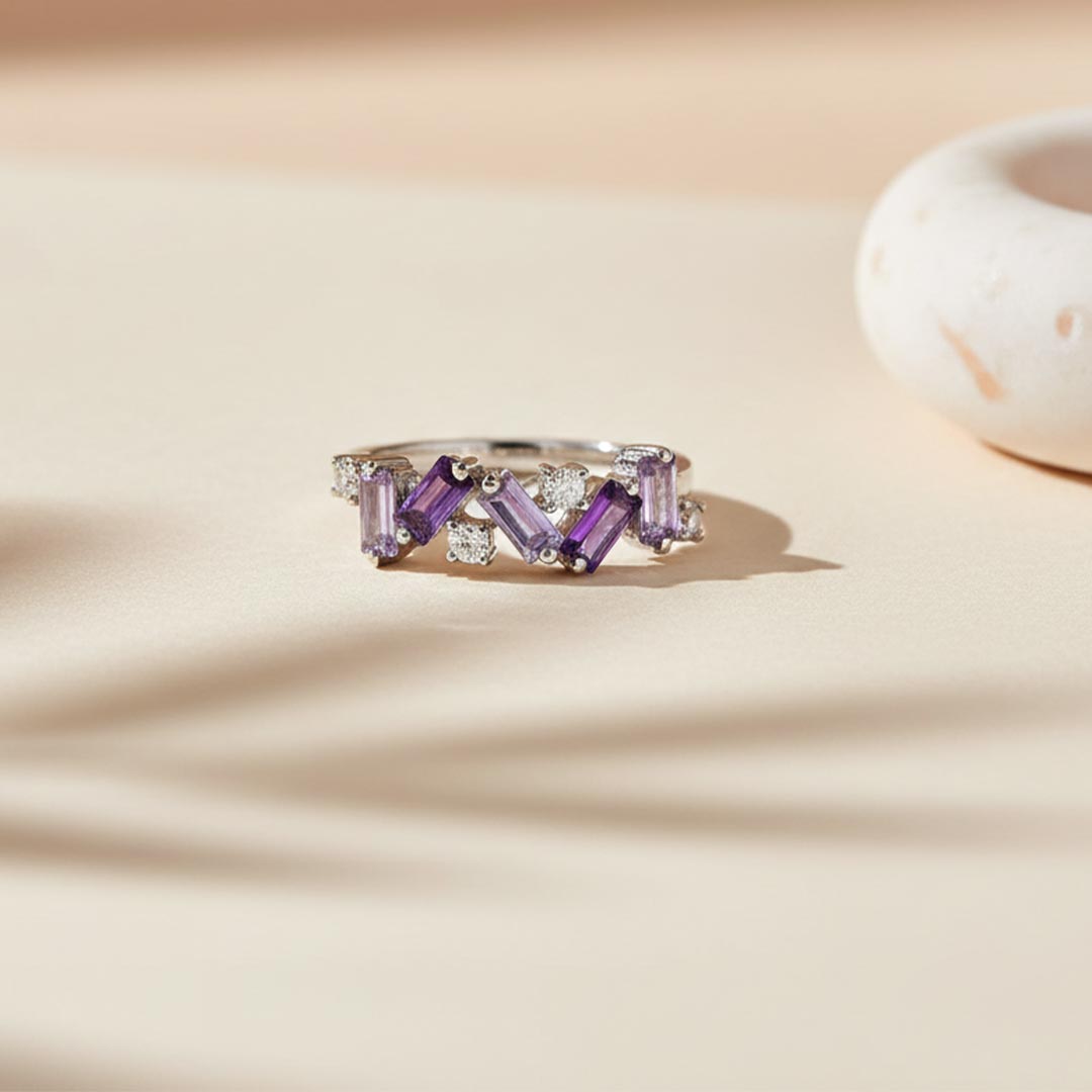Lupus Awareness Gift Purple broken Ring