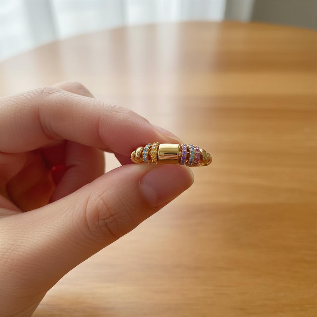 Mental Health-Colorful Bead Spinner Ring