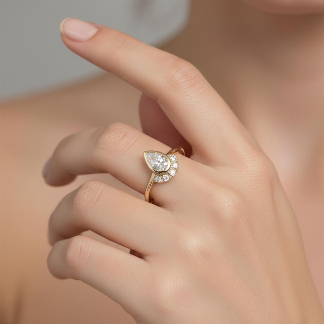 For Self -Teardrop-Edged Diamond Ring