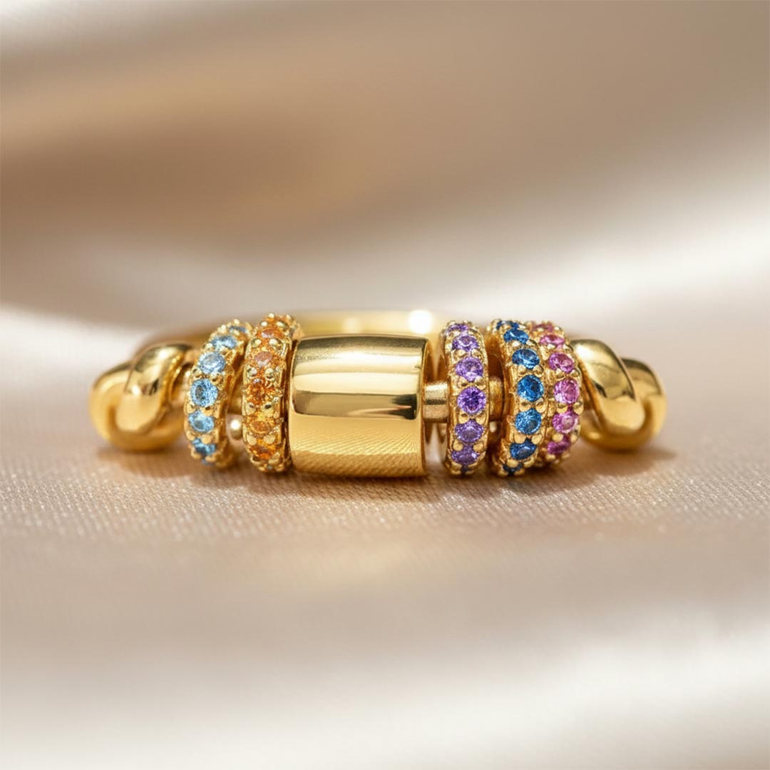 Mental Health-Colorful Bead Spinner Ring