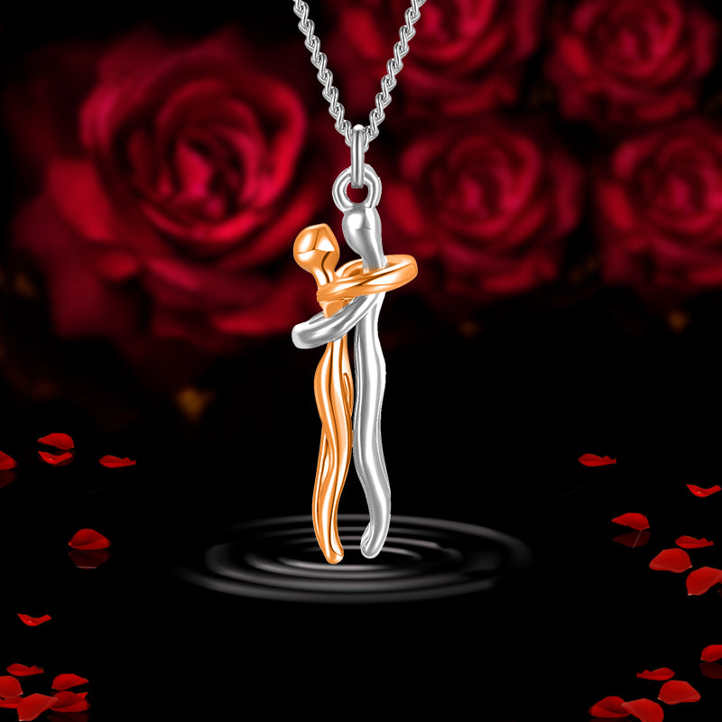 For Love - S925 The Things We Will Matter is I Had You & You Had Me Hug Couple Necklace