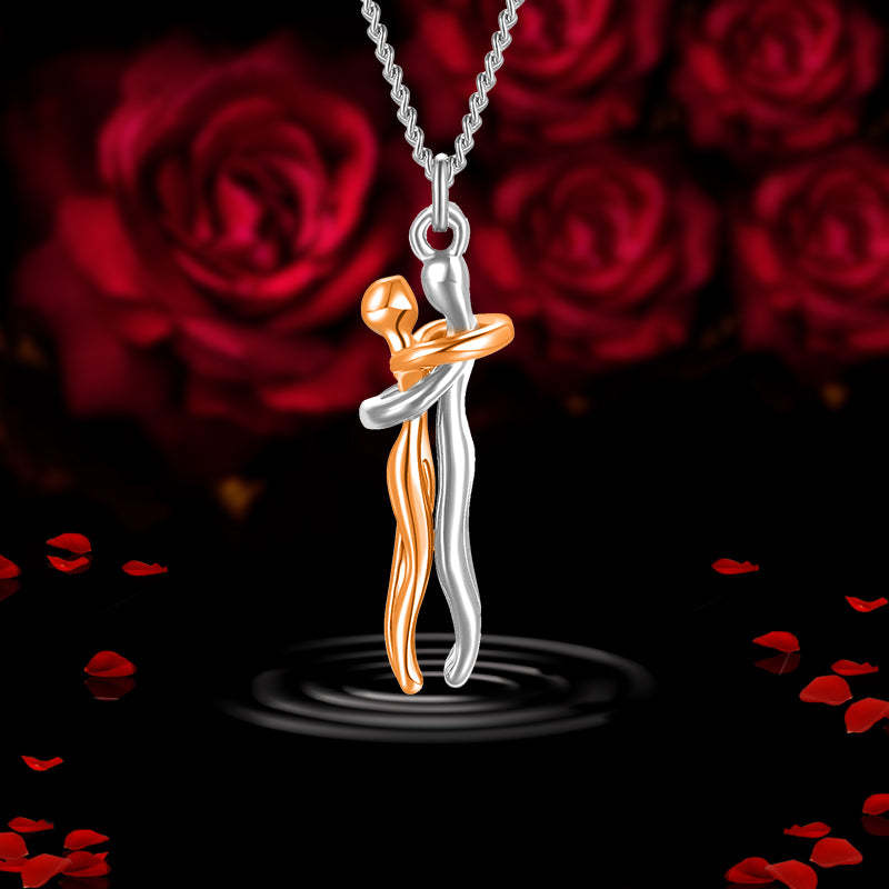 For Love - S925 The Things We Will Matter is I Had You & You Had Me Hug Couple Necklace