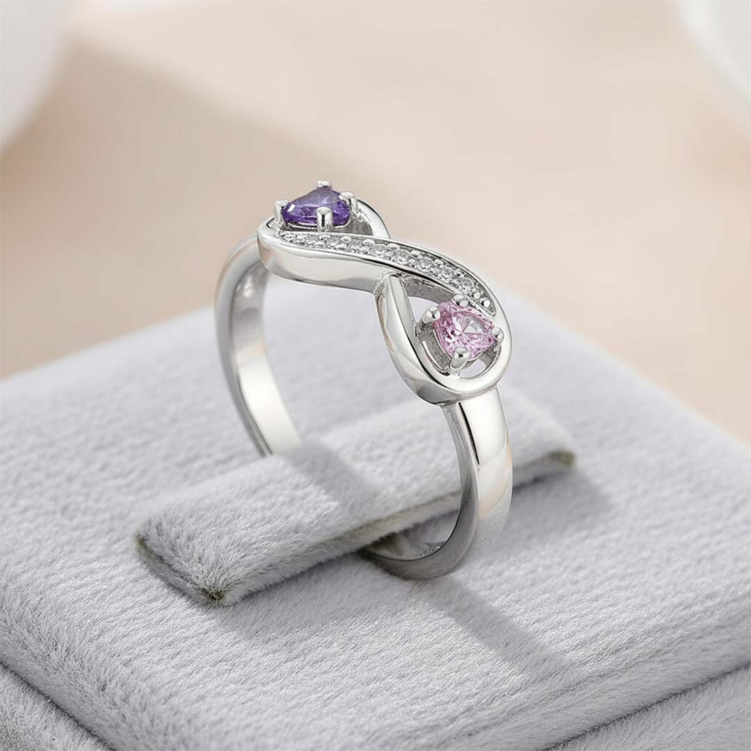 Mother&Daughter-Infinity Two Birthstone Ring