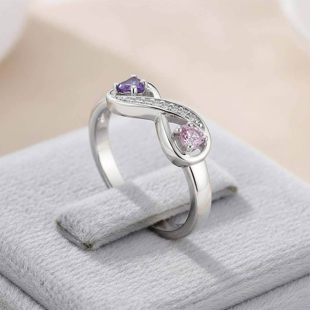 Mother&Daughter-Infinity Two Birthstone Ring
