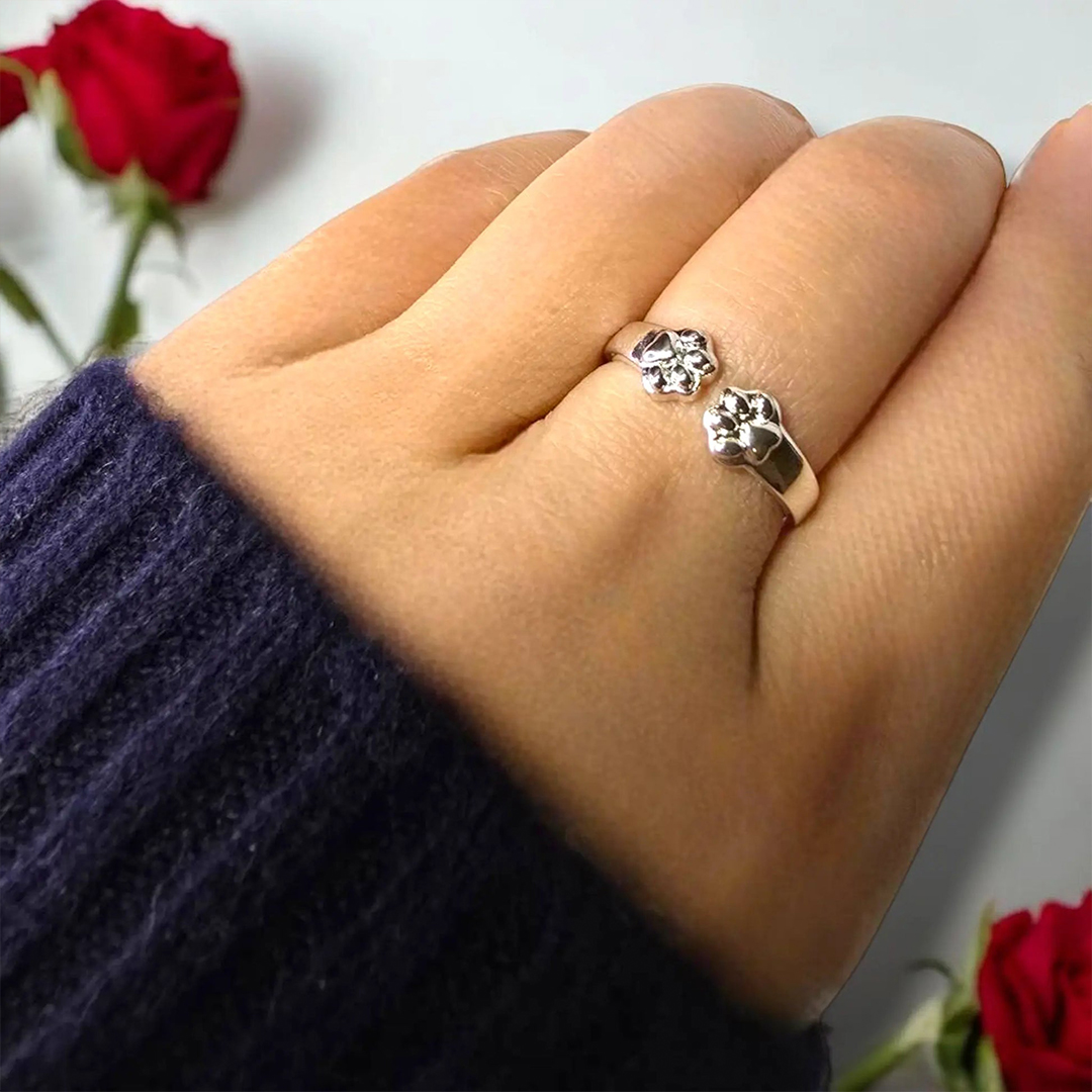 Name Personalized Always Together Paw Ring