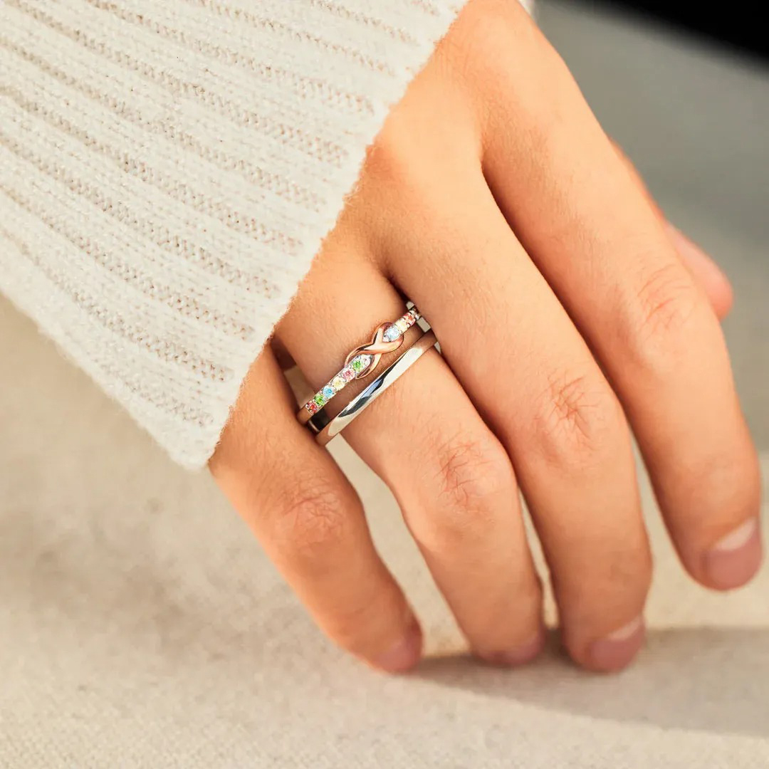 Autism Awareness Gift For Star Mom Double Layered Infinity Ring