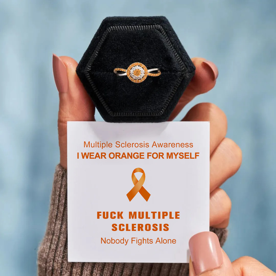 S925 Multiple Sclerosis Awareness Circle Dazzy Ring