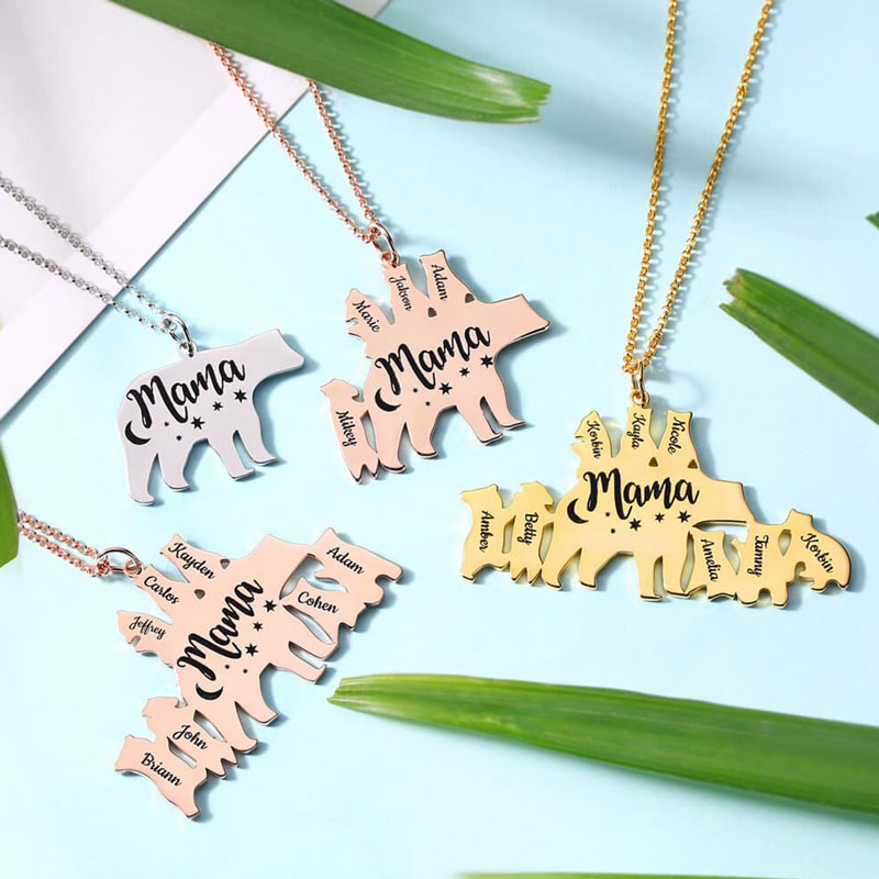 Personalized Mama Bear Necklace for Mom