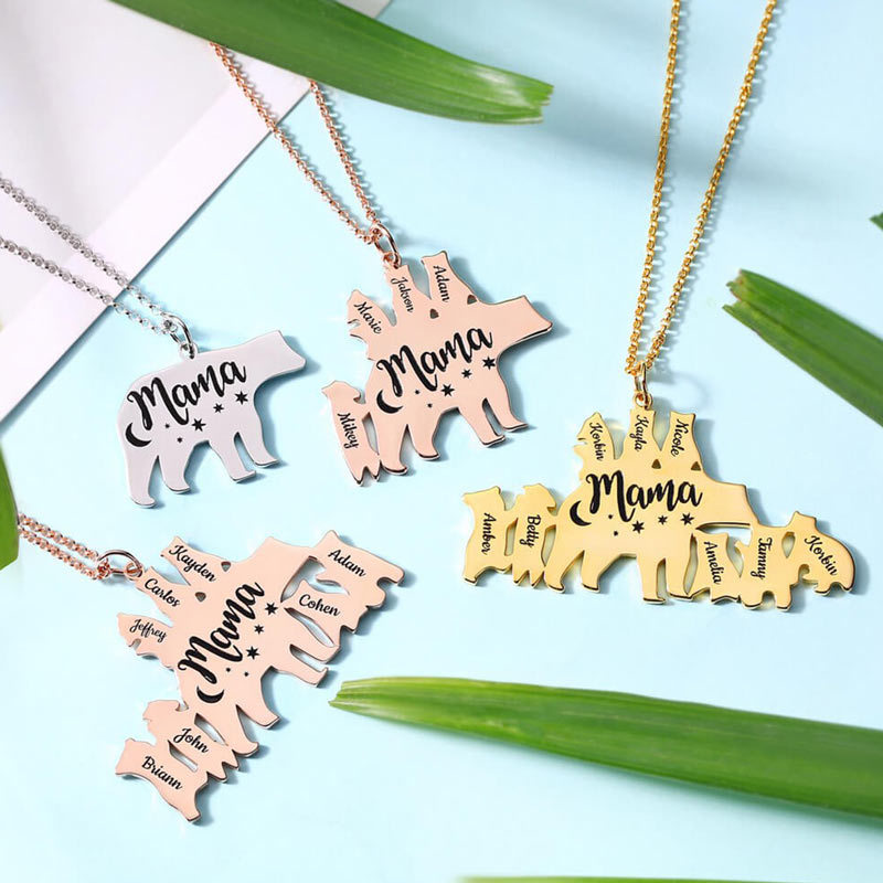 Personalized Mama Bear Necklace for Mom