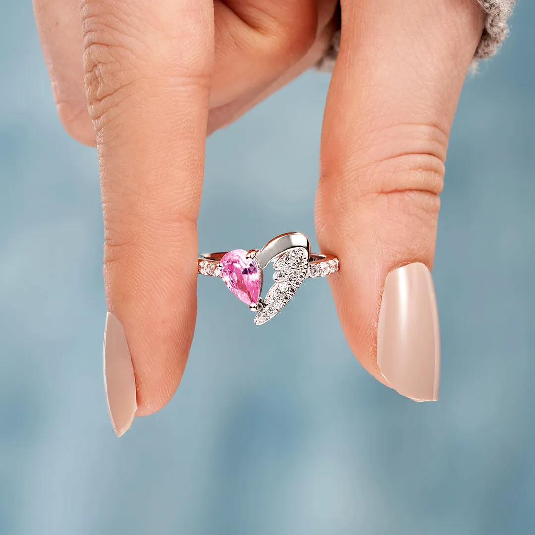 For Memorial - MISSING YOU ALWAYS Heart Wings Ring