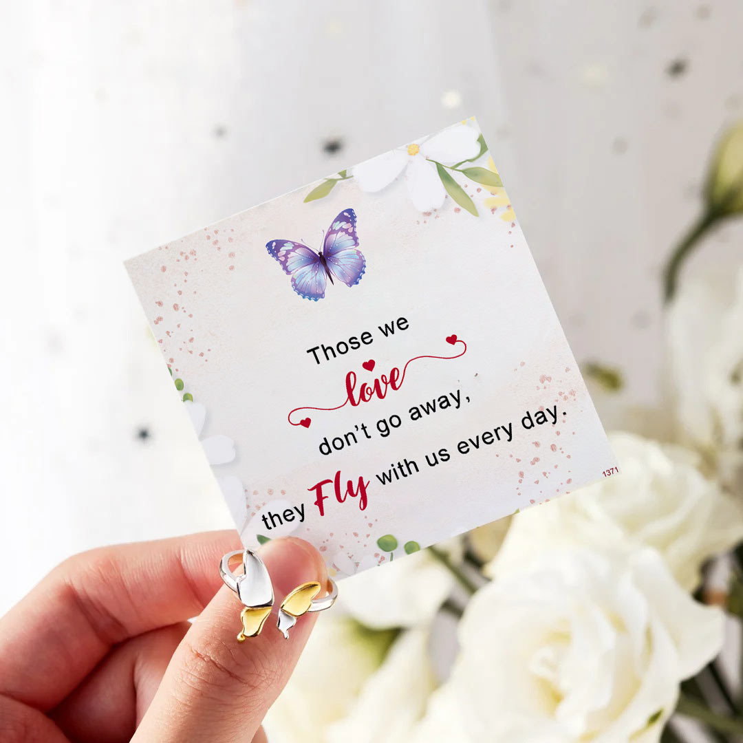 For Memorial-Butterfly open ring