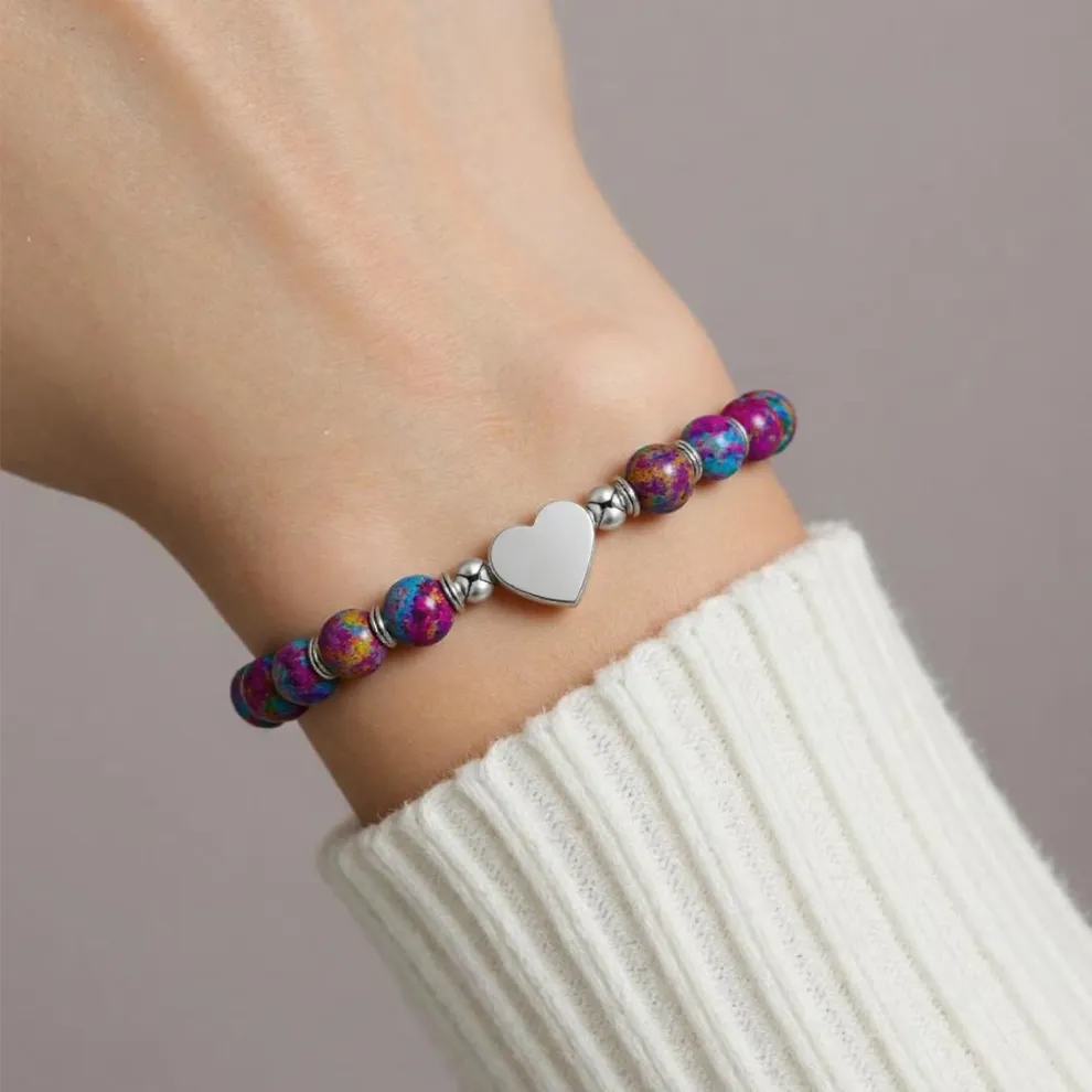 To My Granddaughter-Turquoise Heart Bracelet
