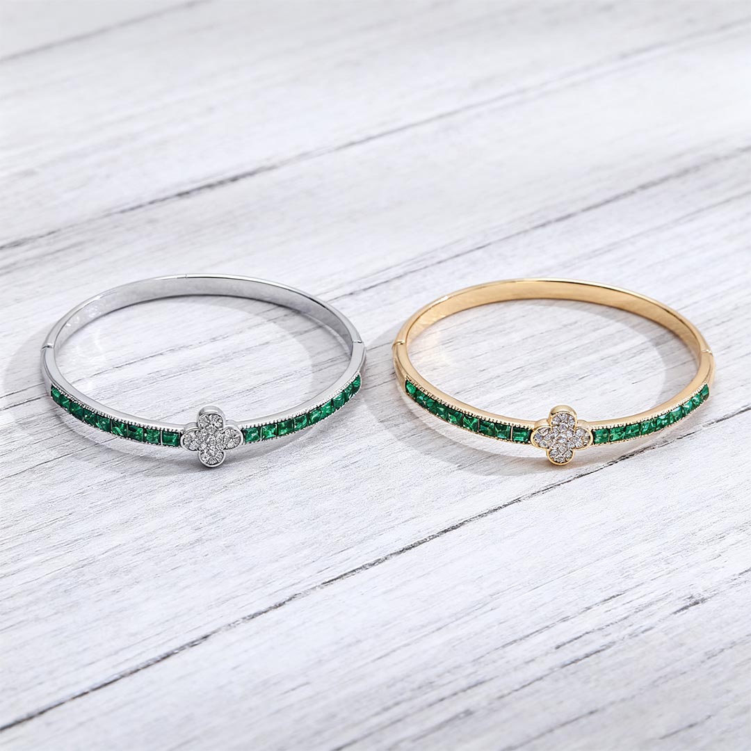 To my daughter-four-leaf clover diamond bracelet