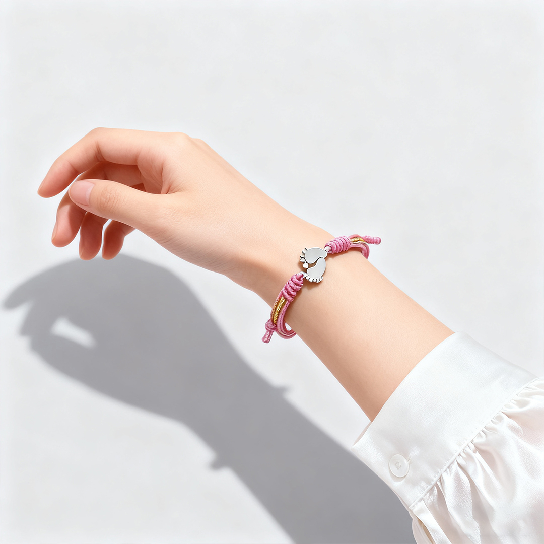 For Memorial - Mama of an Angel Braided ankle bracelet