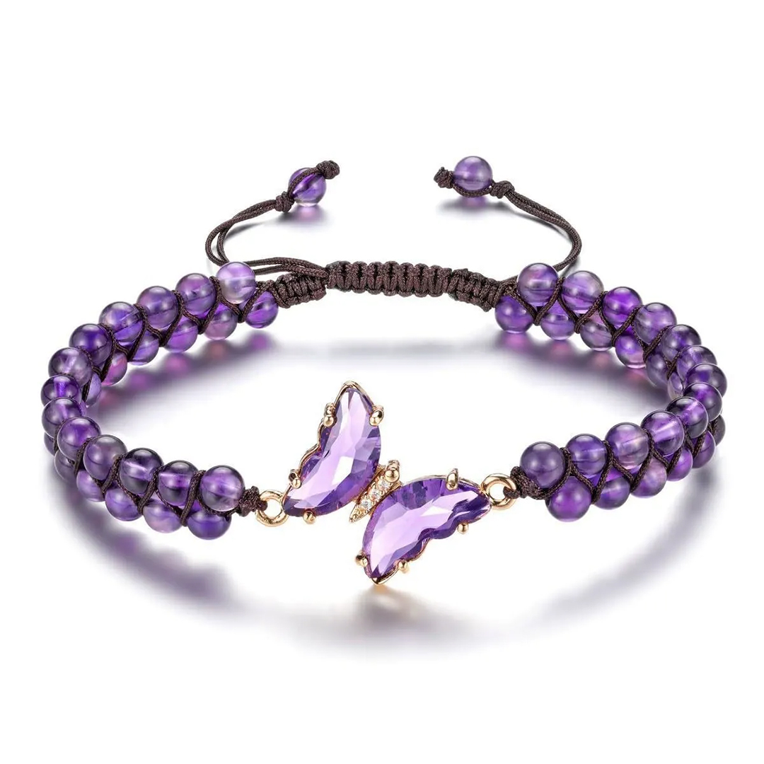 For Memory-Crystal Butterfly Woven Bracelet