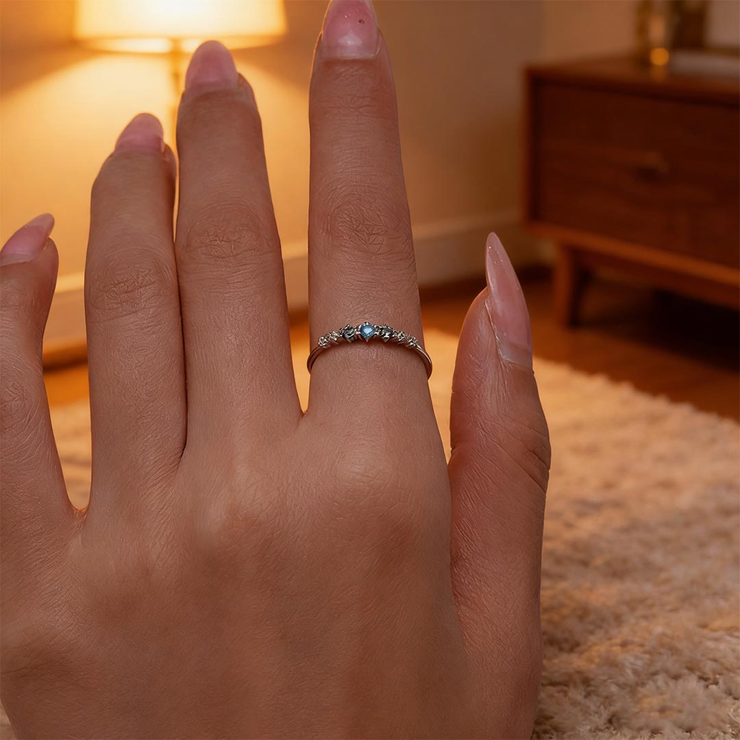 Colorectal Cancer Awareness-Blue Gradient Ring