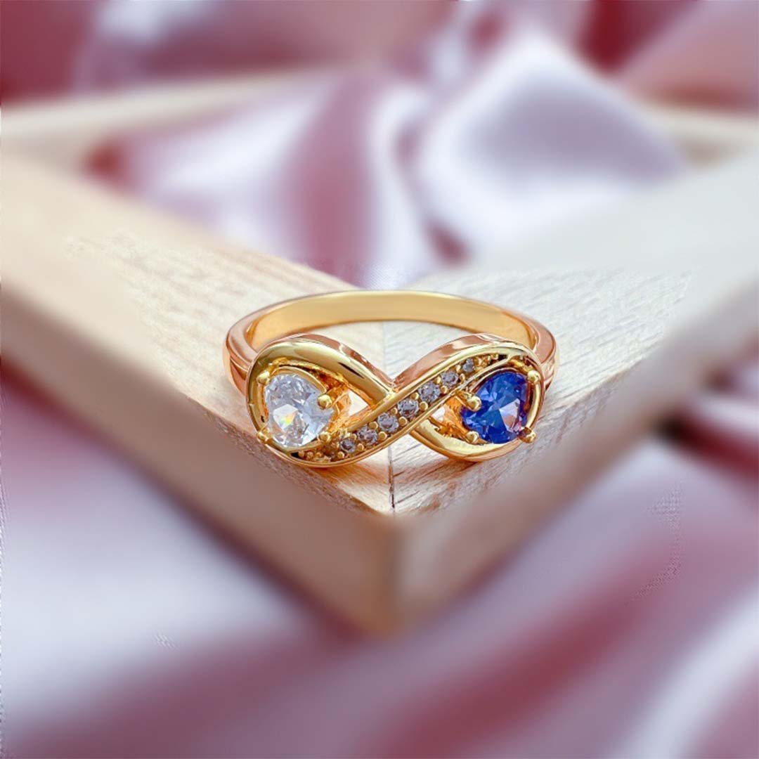Mother&Daughter-Infinity Two Birthstone Ring
