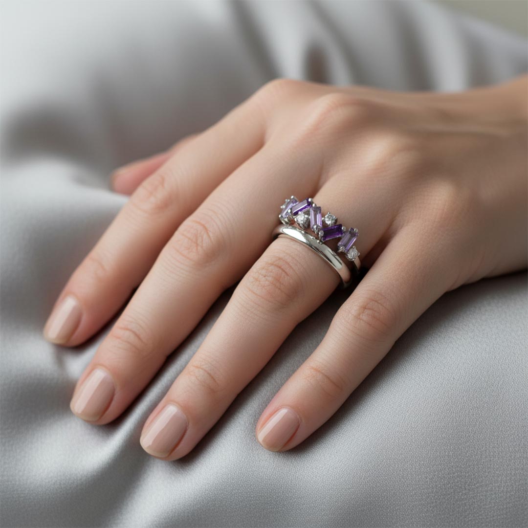 Lupus Awareness Gift Purple broken Ring