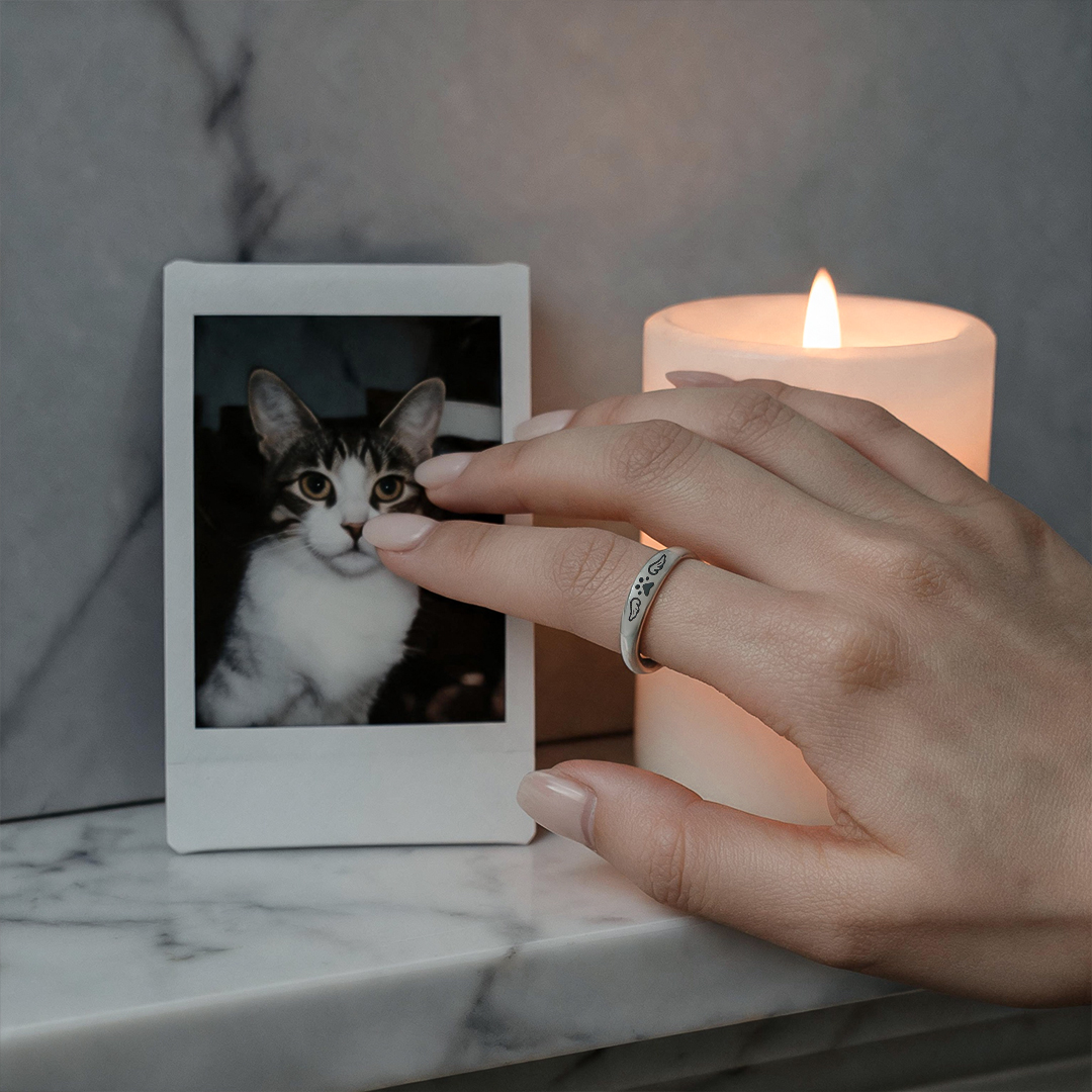 [⚡38% OFF] FOR MEMORIAL - My Four-legged Angel is Always Near By Tiny Paw With Wings Ring