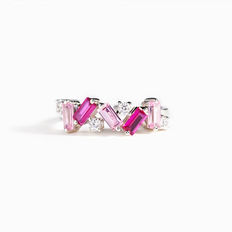 Breast Cancer Awareness-I Am Enough Pink Diamond Ring