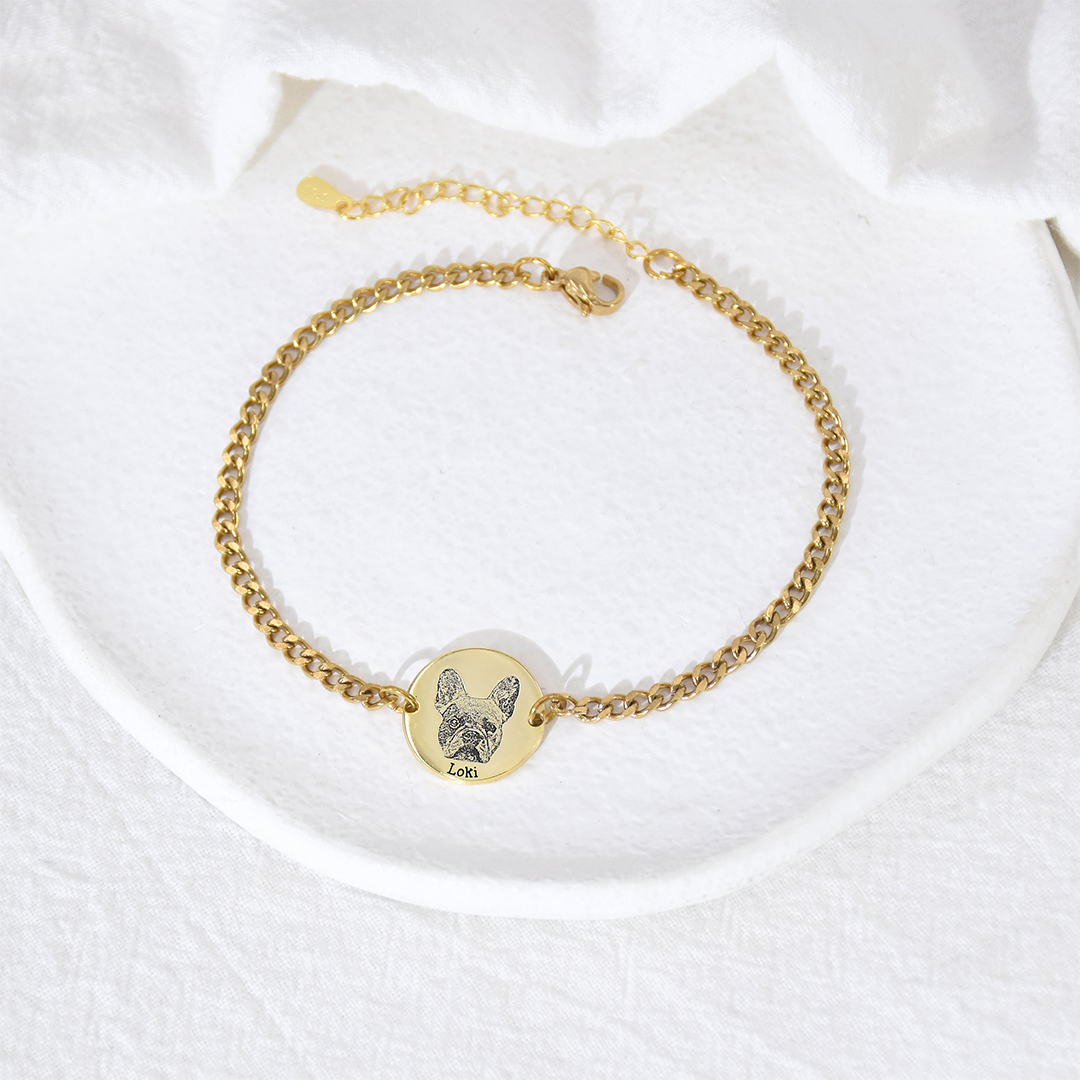 Custom Pet Face Portrait Bracelet