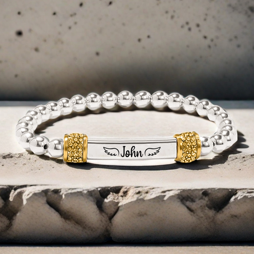 For Memorial -  I'm a Wife to a Husband  Custom Name Bead Bracelet