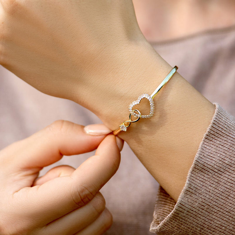 For Daughter - S925 Always Keep Me In Your Heart Infinite Heart Bracelet