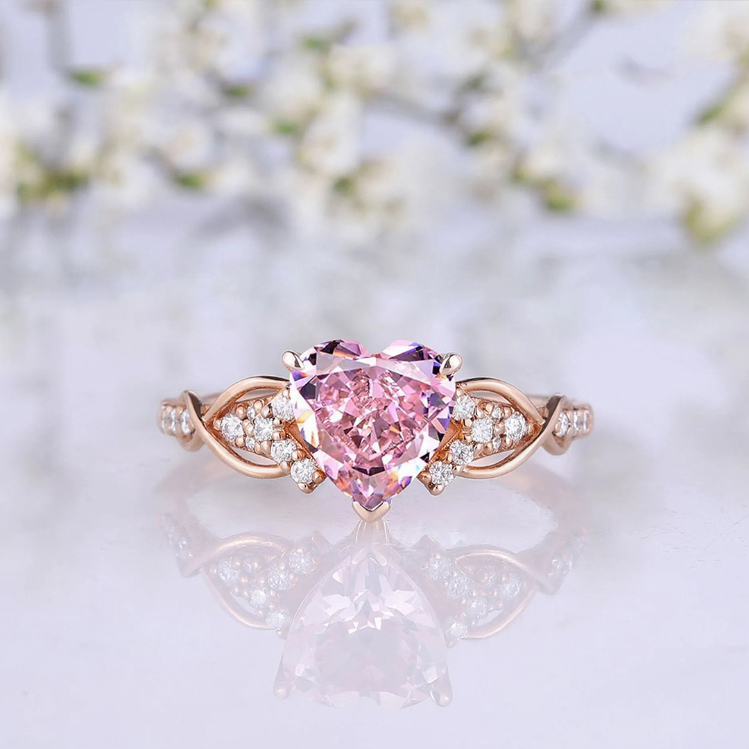 Breast Cancer Awareness Pink Diamond Ring