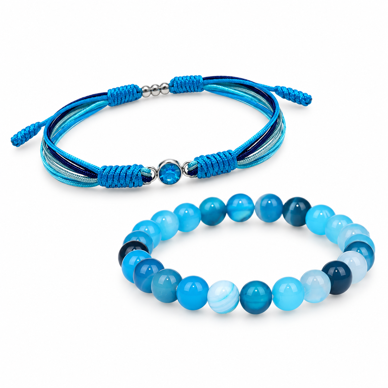 Autism Awareness  Blue Diamond Bracelet Set