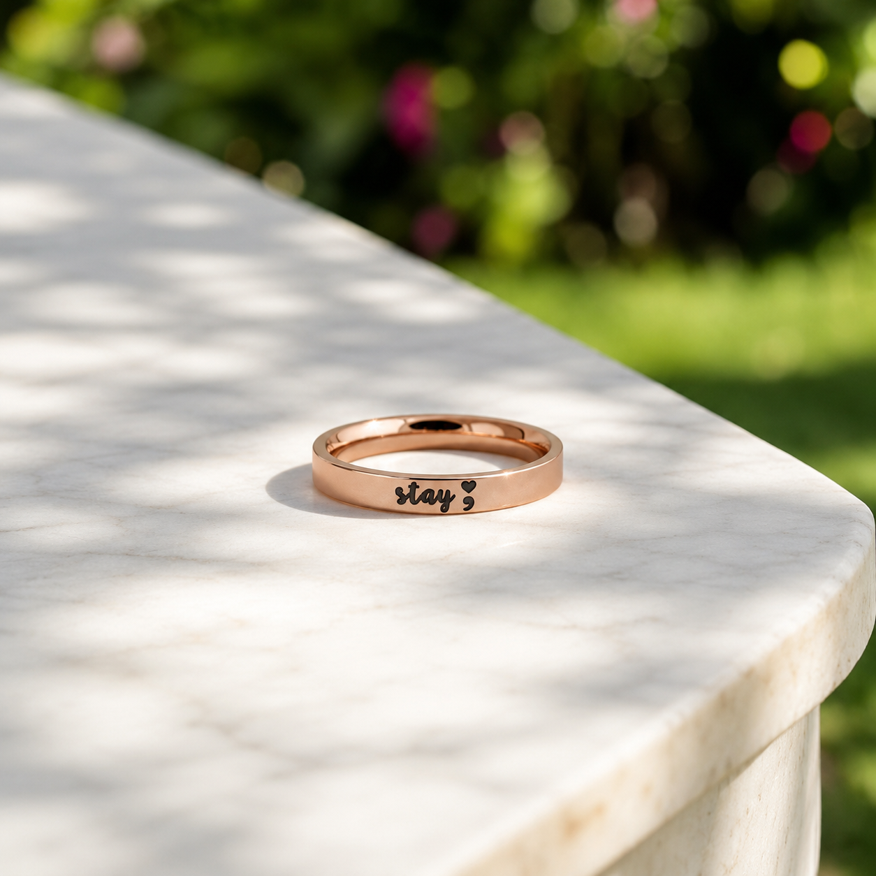 Stay Another Day Semicolon Ring – Suicide Prevention Awareness Jewelry