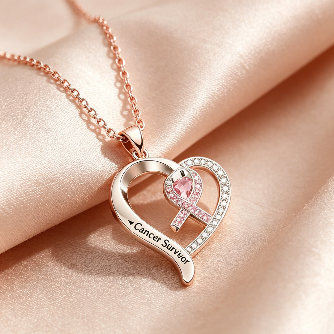 Breast Cancer Awareness Rhinestone Necklace