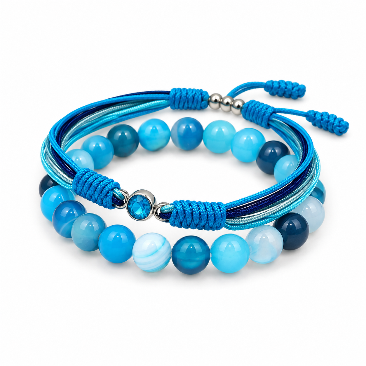 Autism Awareness  Blue Diamond Bracelet Set