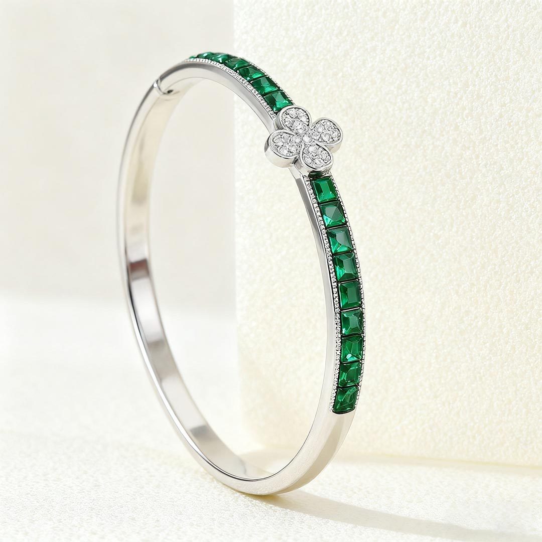 To my daughter-four-leaf clover diamond bracelet