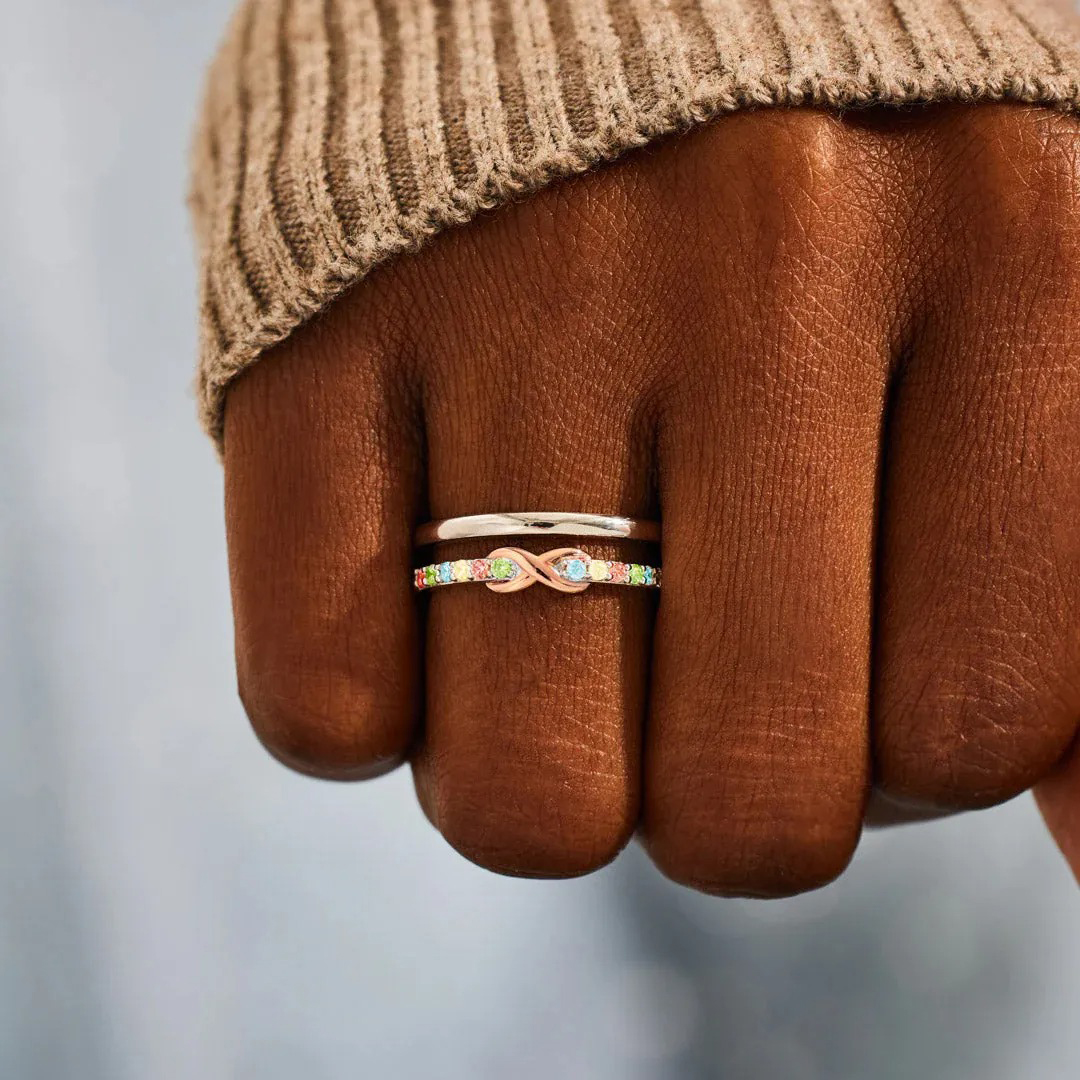 Autism Awareness Gift For Star Mom Double Layered Infinity Ring