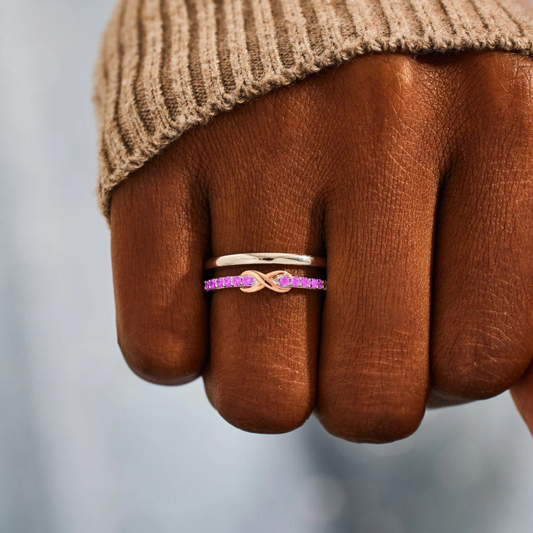 Alzheimer dementia awareness Orange Infinity Ring