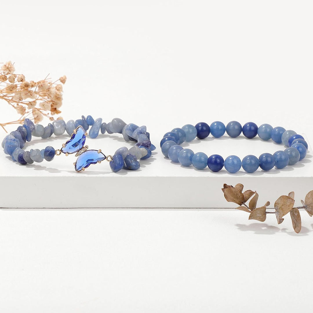 For Memorial-They Fly With Us Every Day Double-layer crystal butterfly bracelet