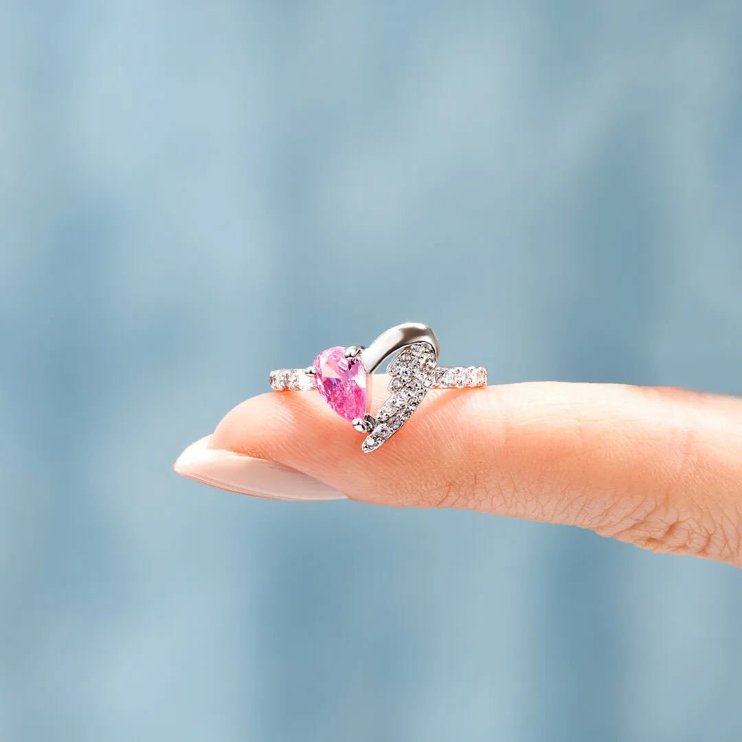 For Memorial - MISSING YOU ALWAYS Heart Wings Ring