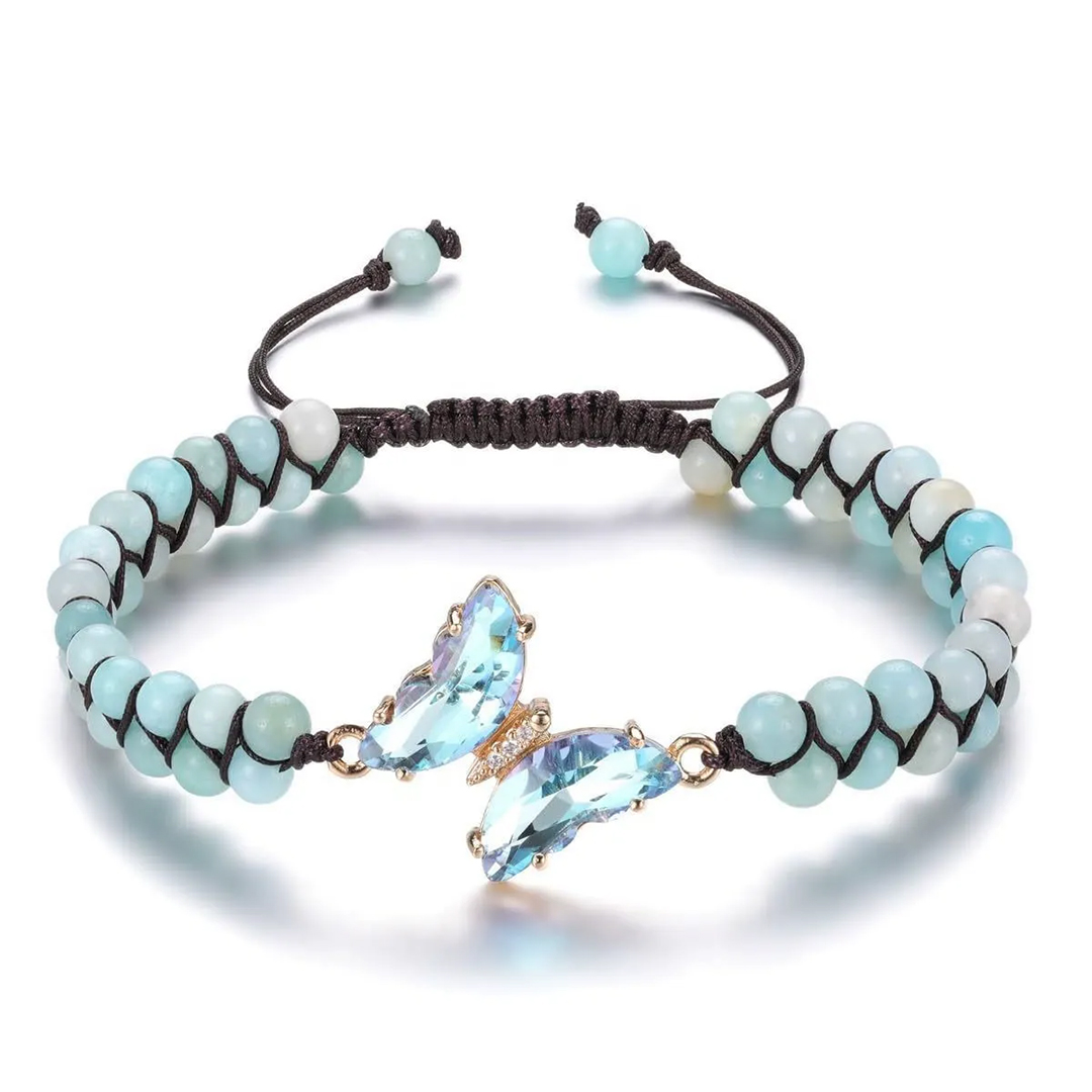 For Memory-Crystal Butterfly Woven Bracelet