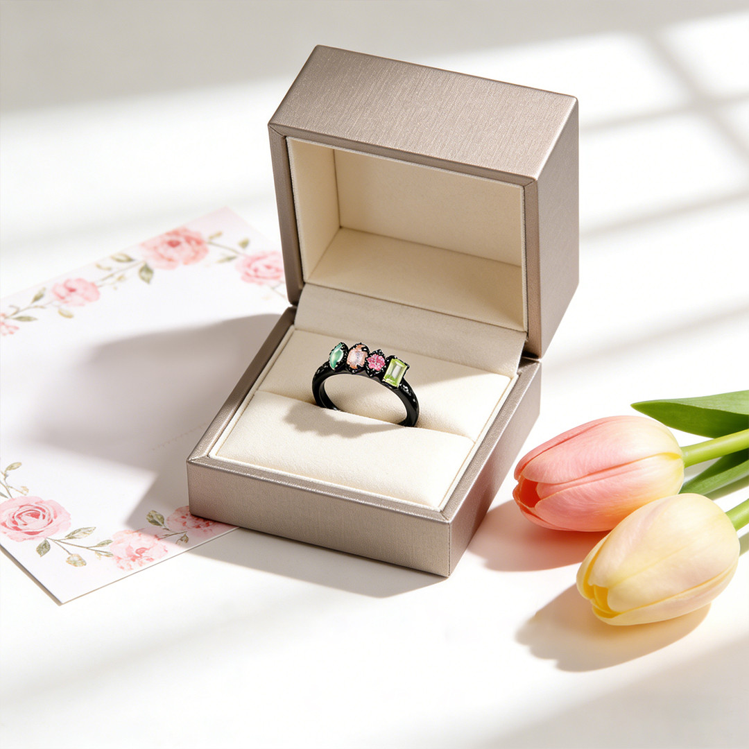 Irregular Birthstone Mother's Ring