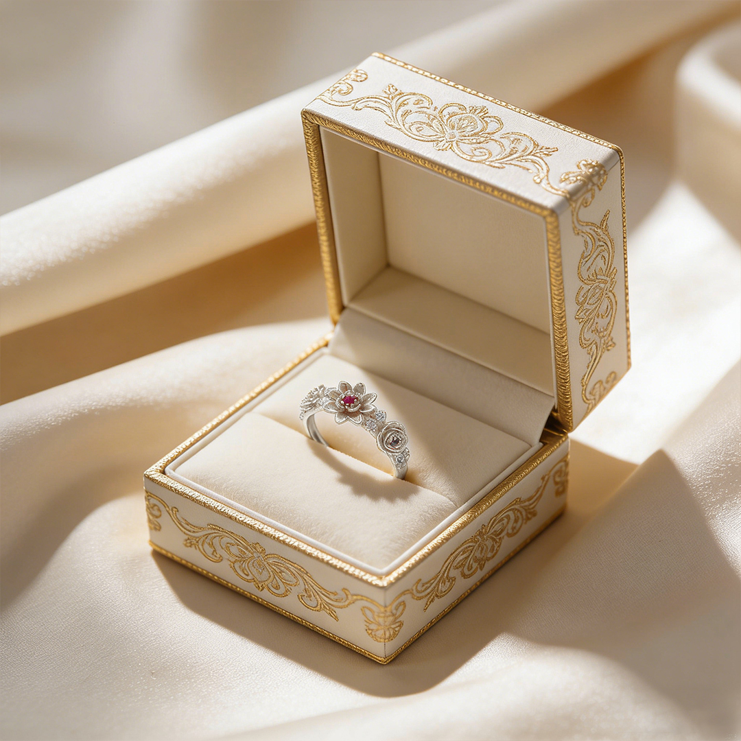 For Mom-3D Birth Flower Personalized Ring