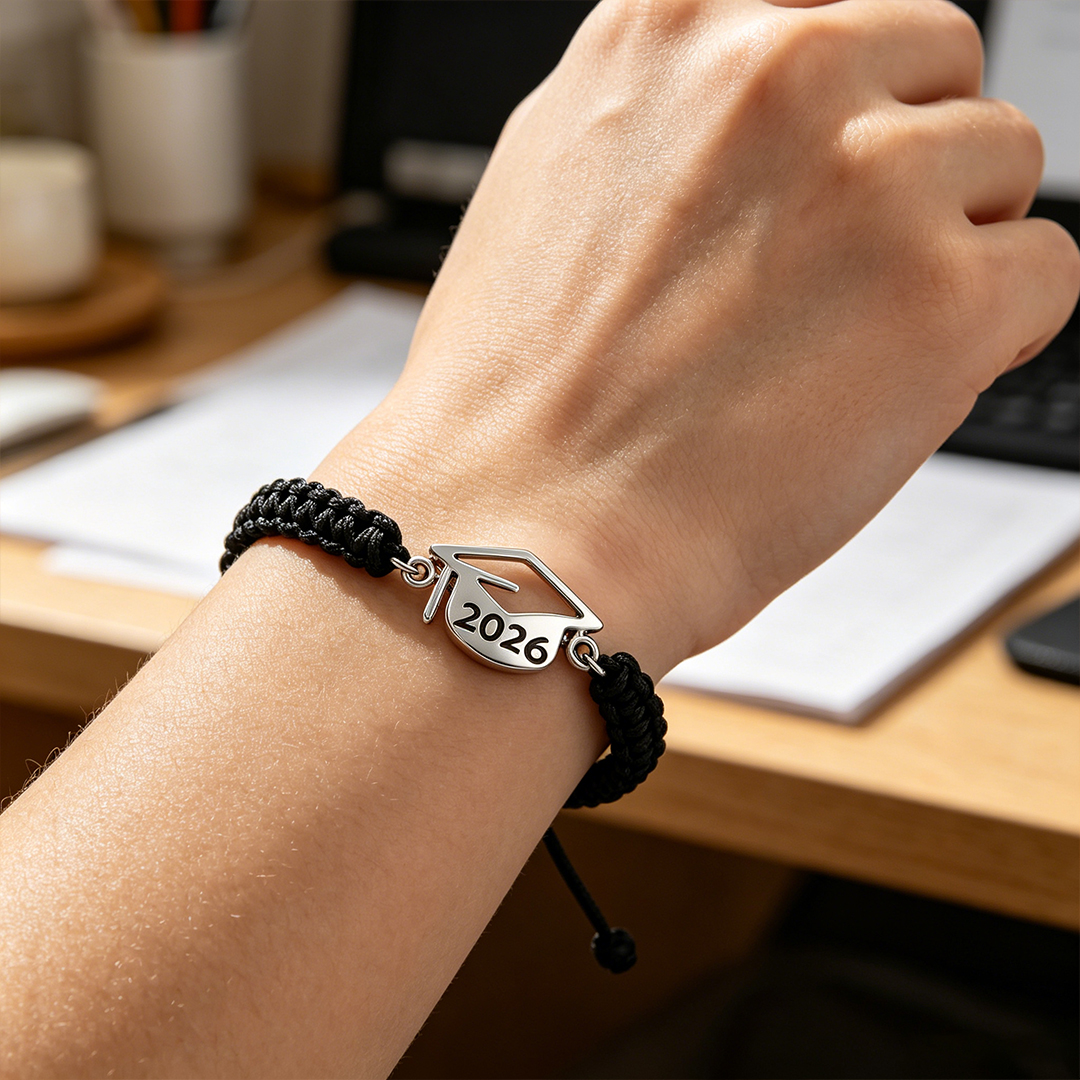 2026 Graduation Cap Braided Bracelet