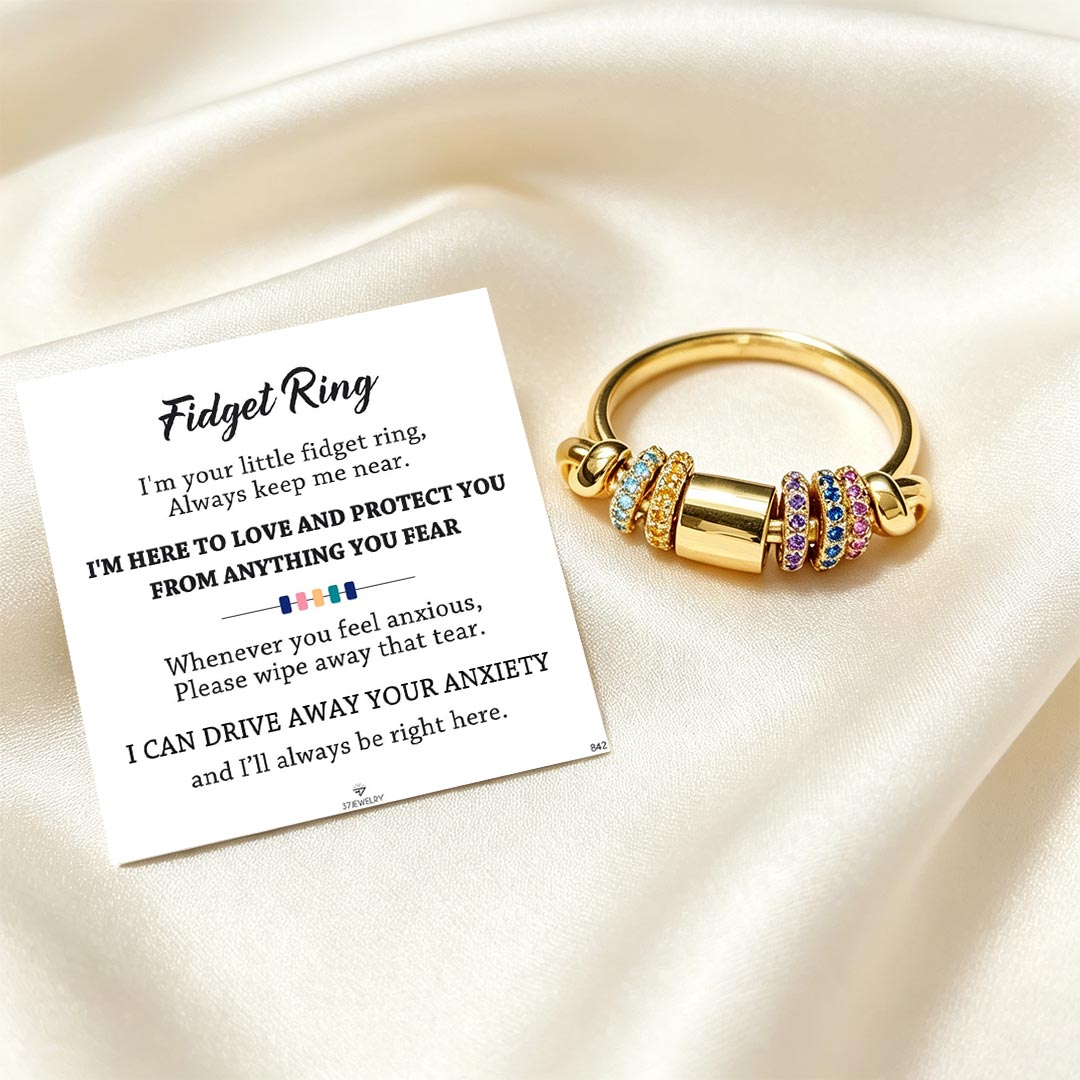 Mental Health-Colorful Bead Spinner Ring