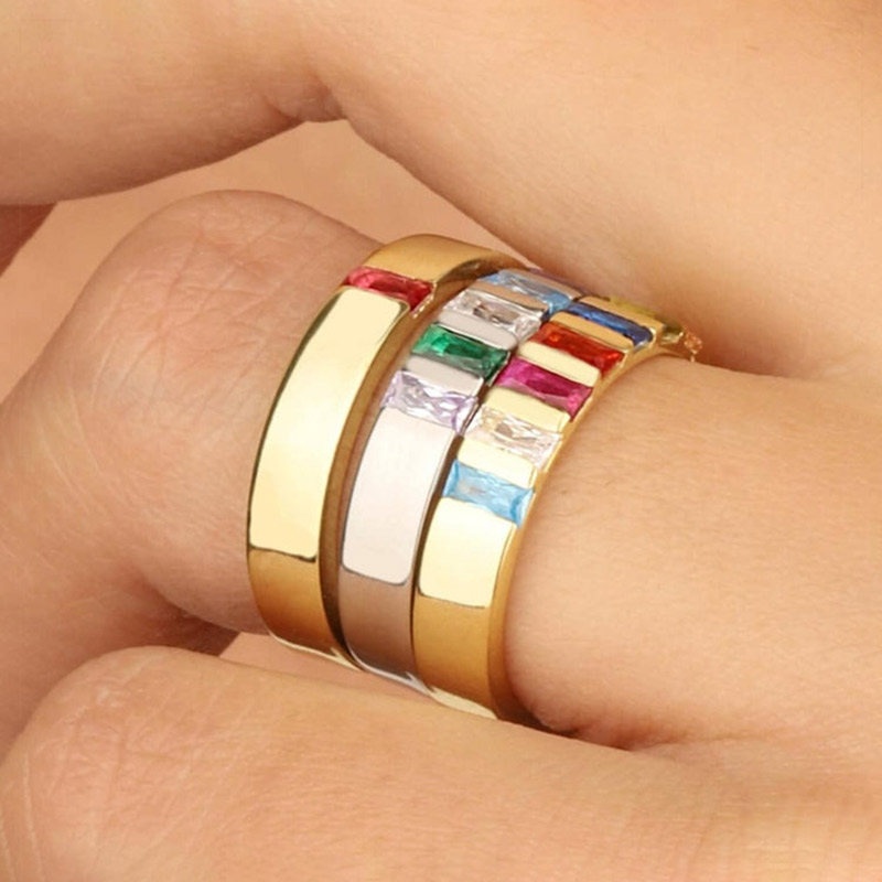 For Mother -  Family Elegant Birthstone Custom Ring