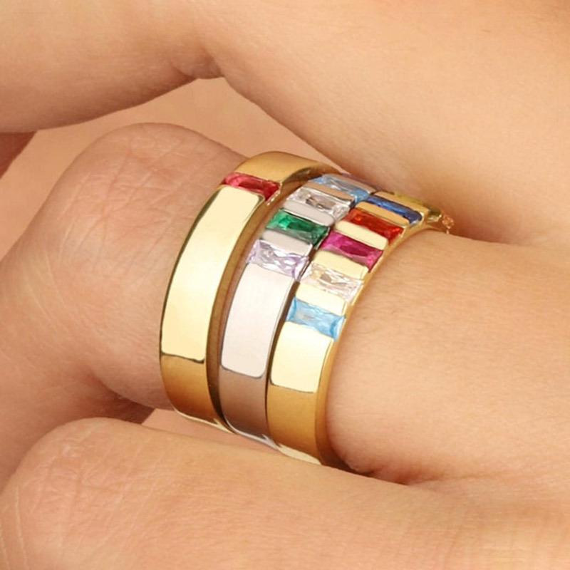 For Mother -  Family Elegant Birthstone Custom Ring