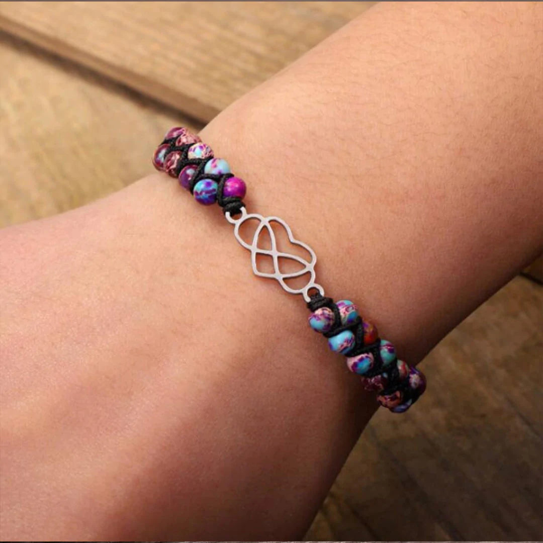 For Granddaughter - Grandmother & Granddaughter A LINK THAT CAN NEVER BE UNDONE Heart Beads Bracelet