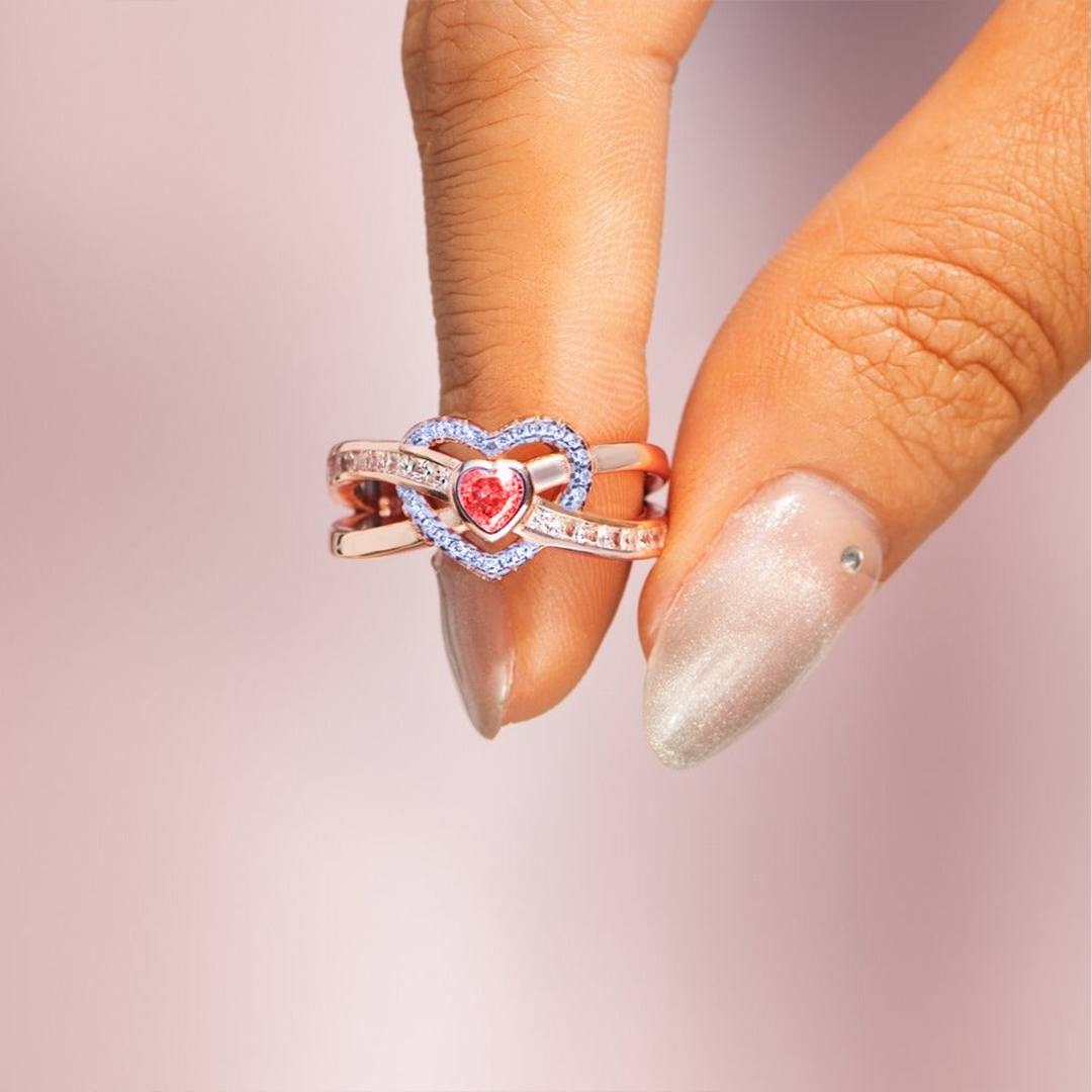 I WEAR BLUE & RED DROP BLOOD INFINITE LOVE RING
