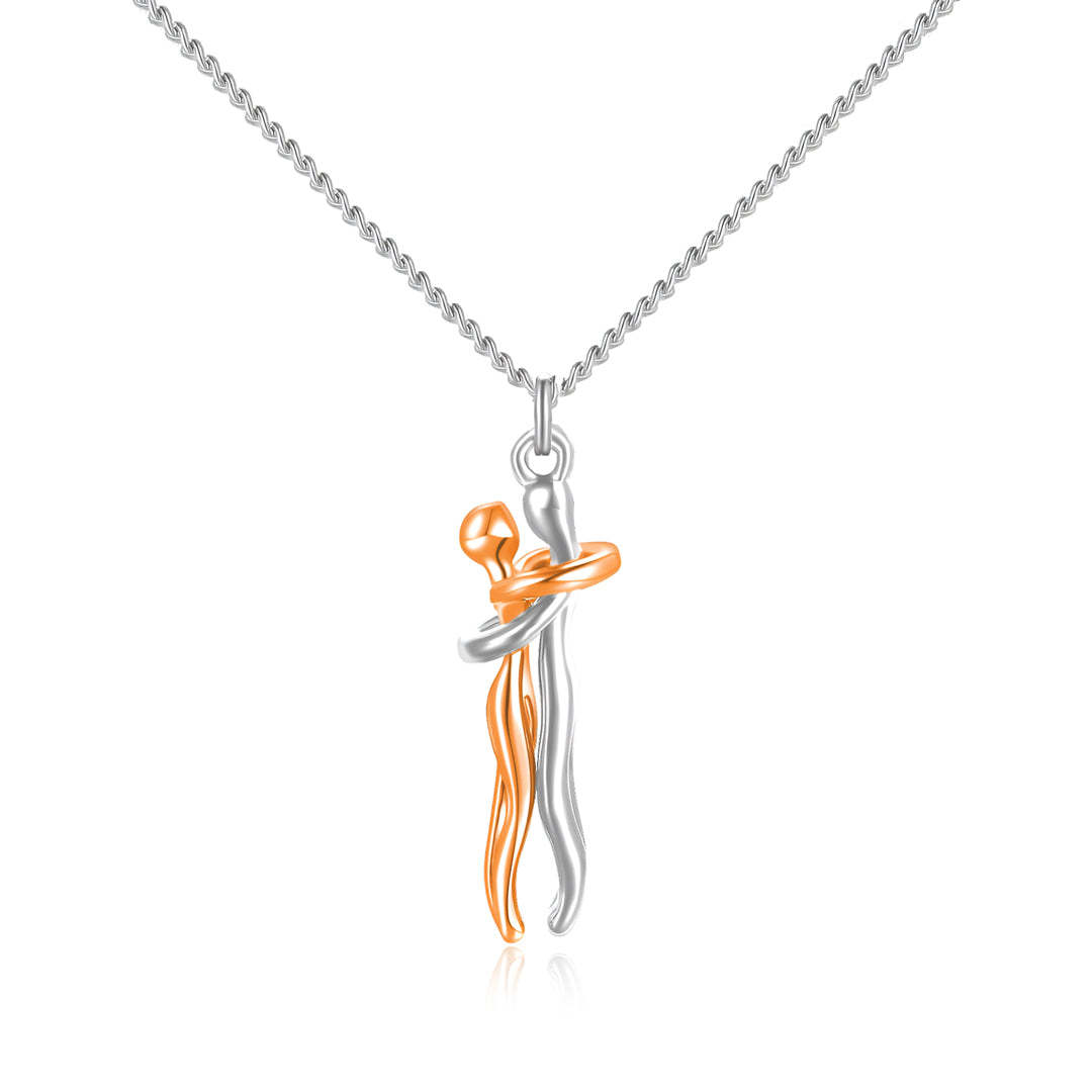 For Love - S925 The Things We Will Matter is I Had You & You Had Me Hug Couple Necklace