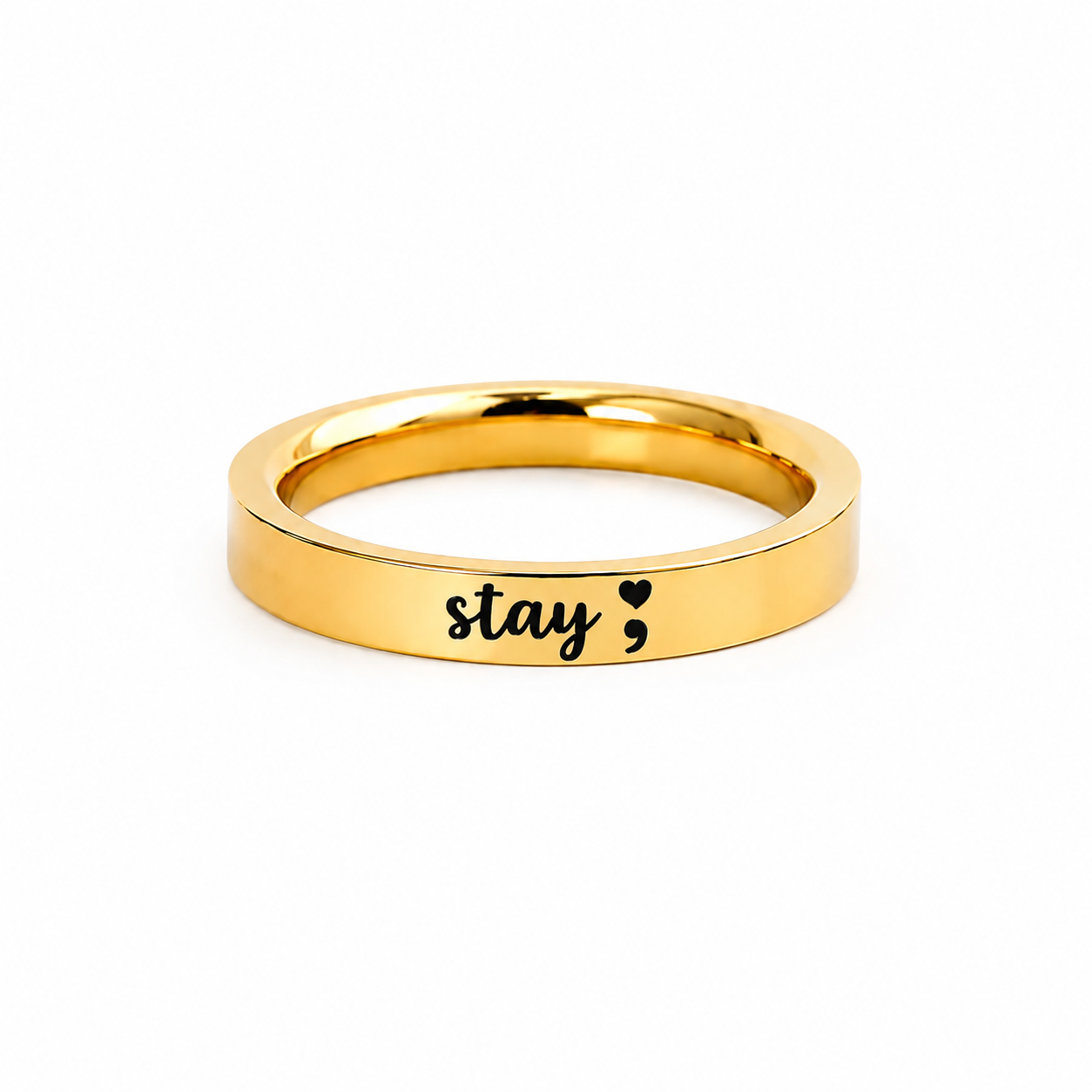 Stay Another Day Semicolon Ring – Suicide Prevention Awareness Jewelry