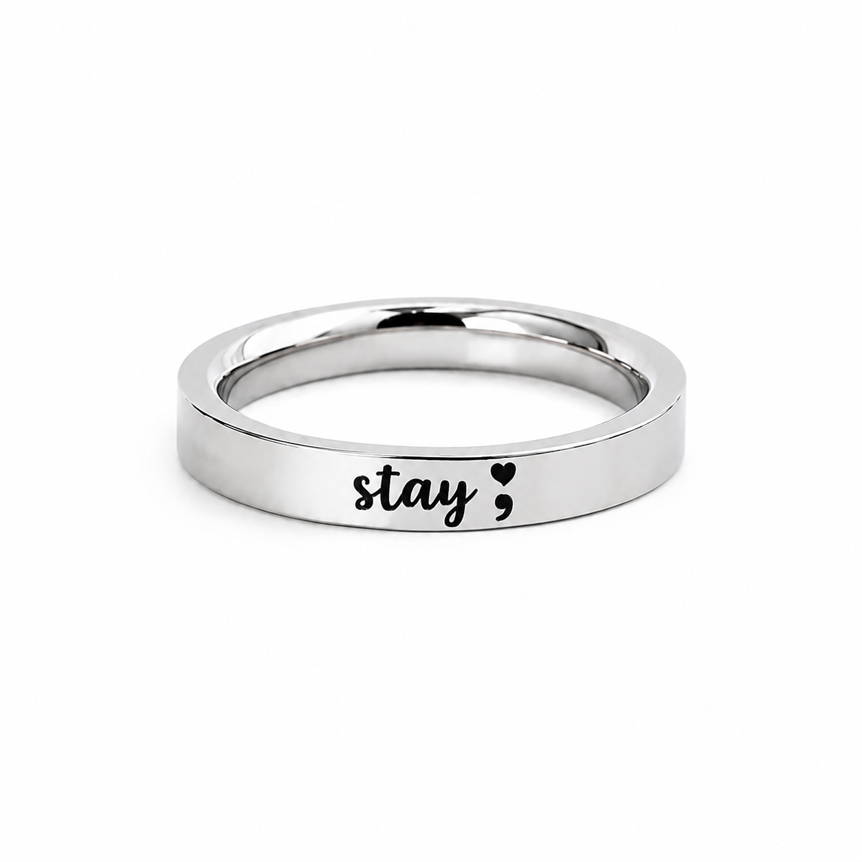 Stay Another Day Semicolon Ring – Suicide Prevention Awareness Jewelry