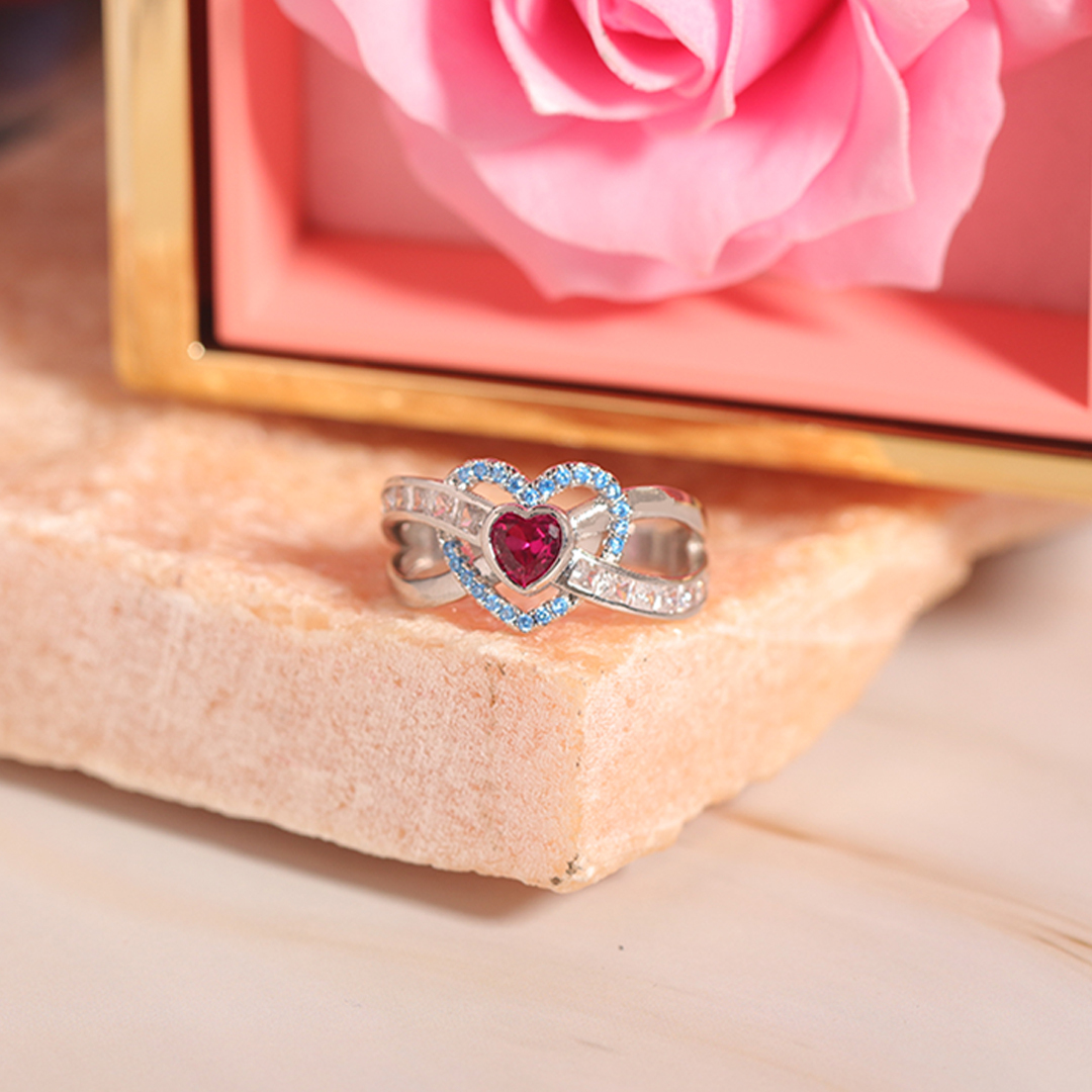 S925 Mother & Daughter Forever Linked Together Custom Infinite Love Ring